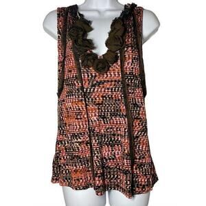 ONE SEPTEMBER textured tank puff rosettes Beachy whimsy fairy sz S